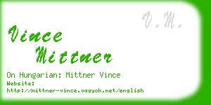 vince mittner business card